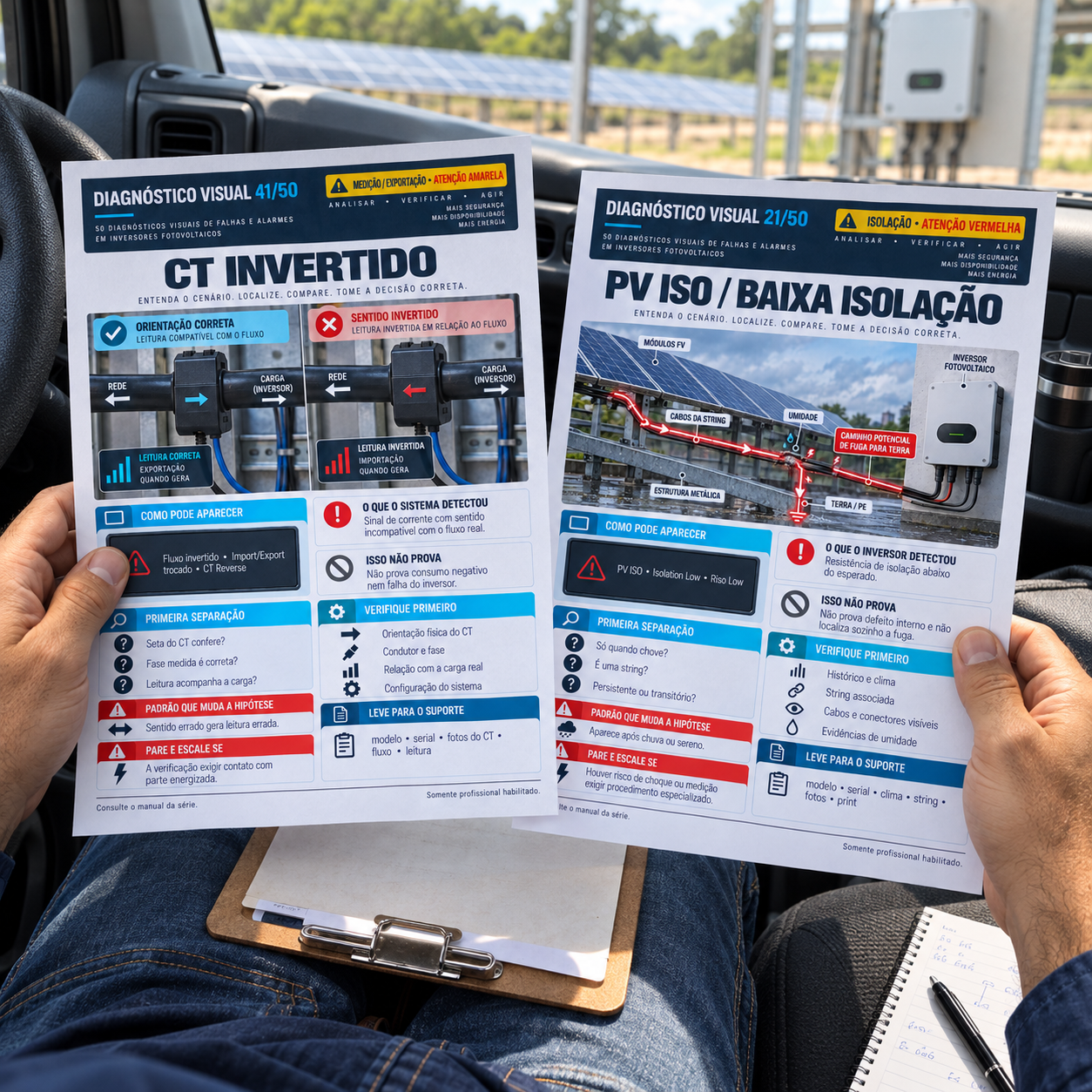 Amostra 3 das páginas de diagnóstico visual de falhas em inversores