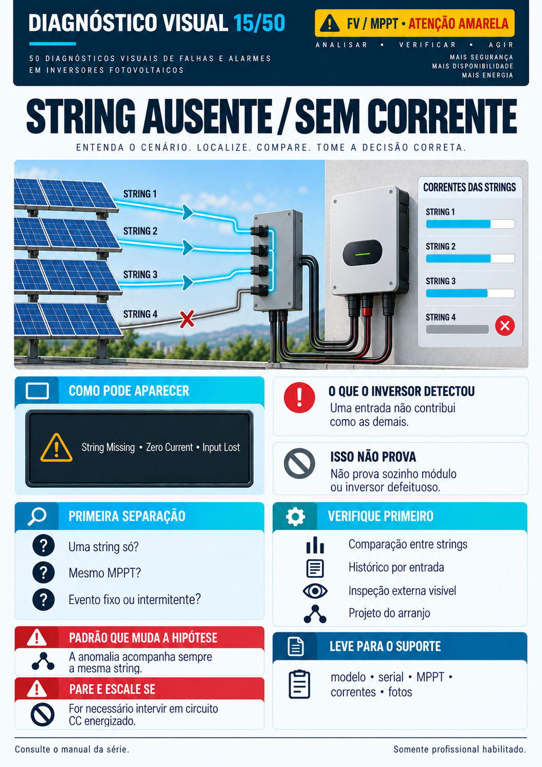Página 7 do guia de diagnósticos visuais de falhas em inversores solares