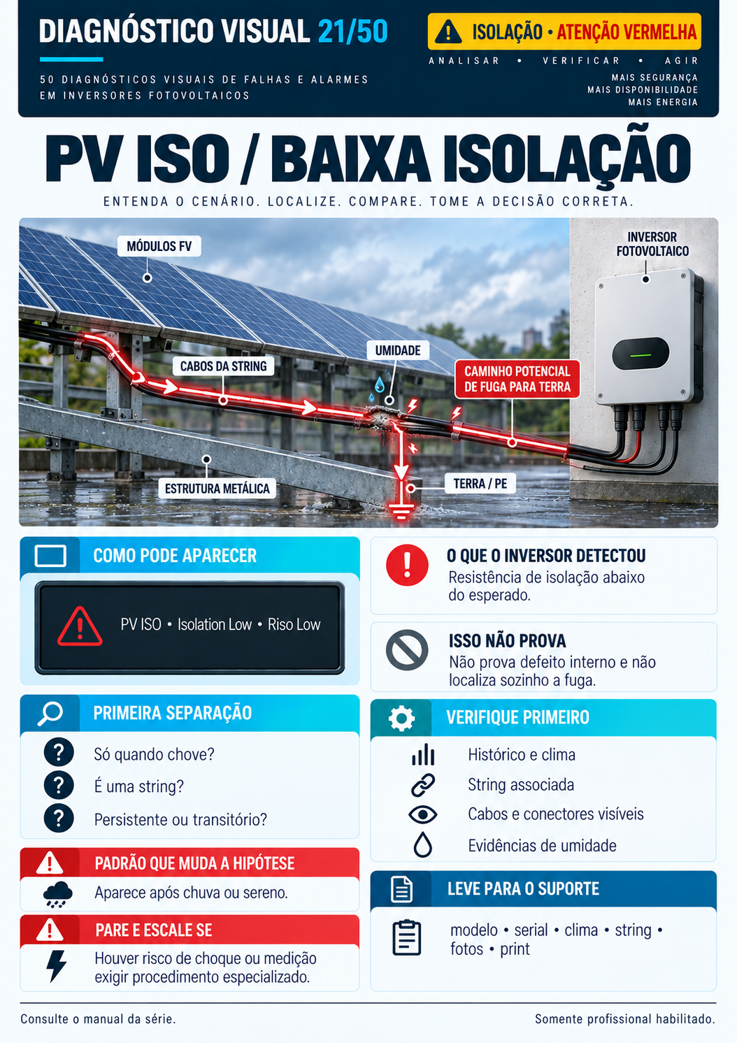 Página 9 do guia de diagnósticos visuais de falhas em inversores solares