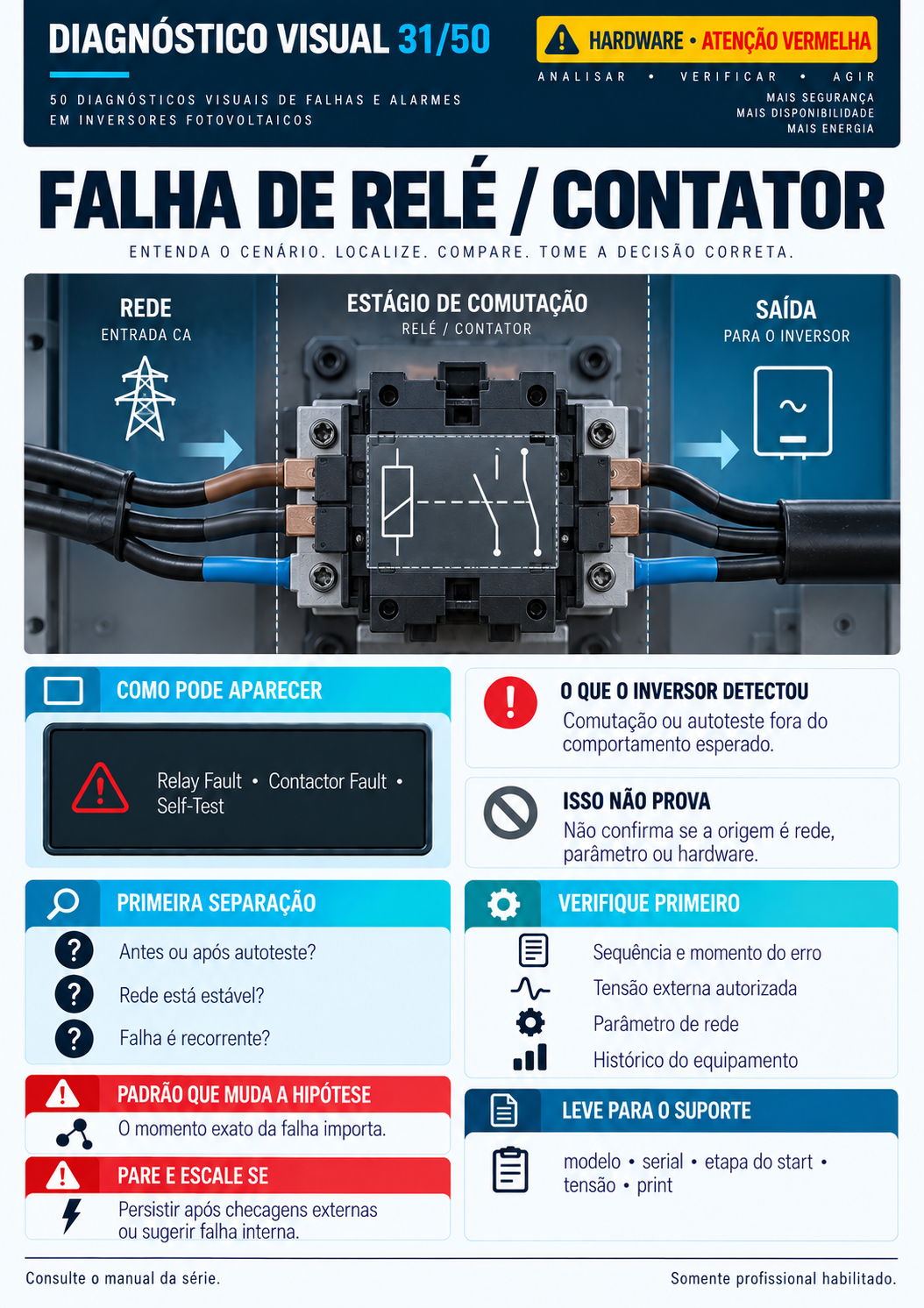 Página 14 do guia de diagnósticos visuais de falhas em inversores solares